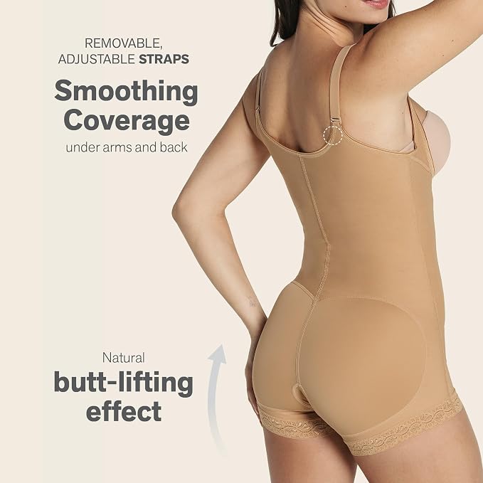 LEONISA Firm Tummy Control Shaper Strapless Shorts BEIGE L