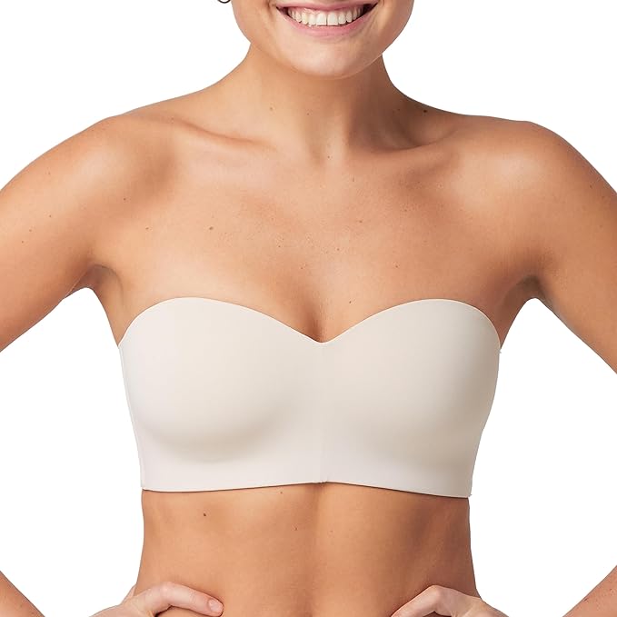 MAIDENFORM Pure Comfort Strapless, Stay-put Wireless ALMOND M