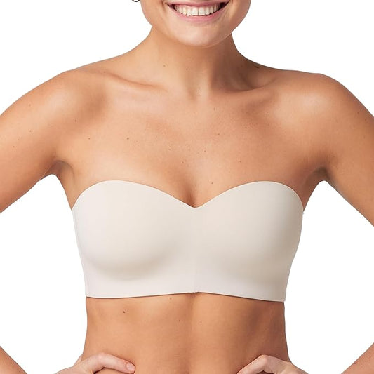 MAIDENFORM Pure Comfort Strapless, Stay-put Wireless ALMOND M