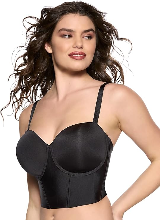 FELINA Body Veil Longline Strapless Bra Seamless Adjustable BLACK 38C