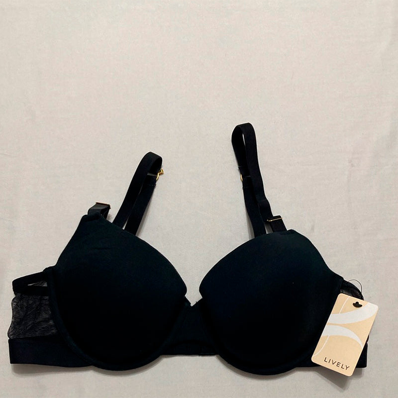 LIVELY All-Day T Shirt Full Coverage Flexible Underwire Bra Black 38B
