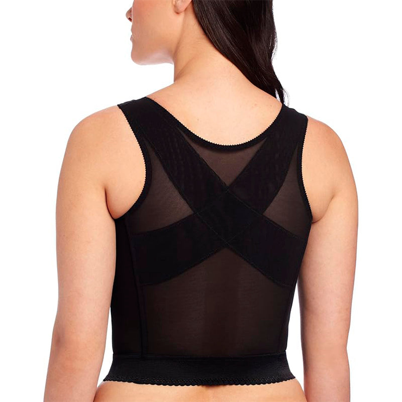 Carnival Women's Front Closure Longline Posture Support Bra Black 42DD