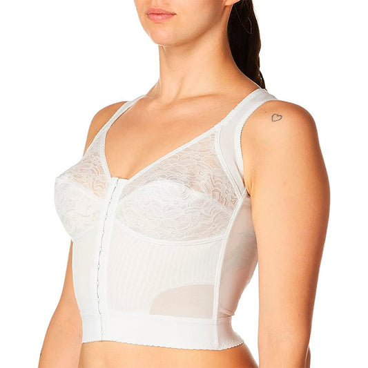 Carnival Women's Front Closure Longline Posture Support Bra White 44C