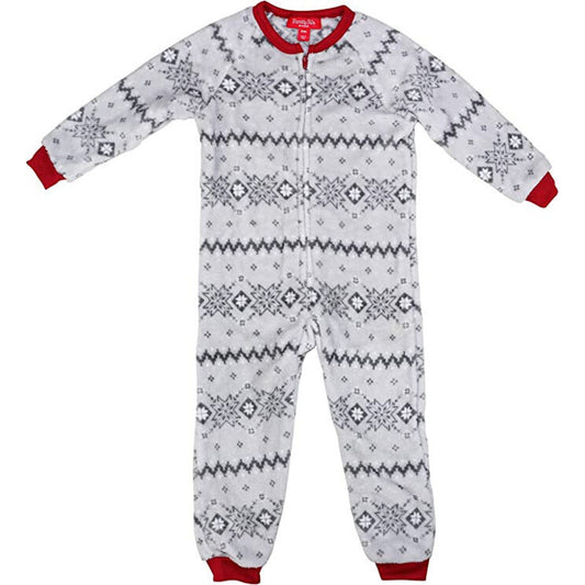 Family Pajamas Matching Winter Fairisle One-Piece Gray 6-7