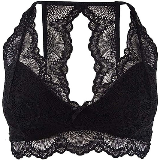 Jenni by Jennifer Moore Split-Back Lace Bralette L Classic Black