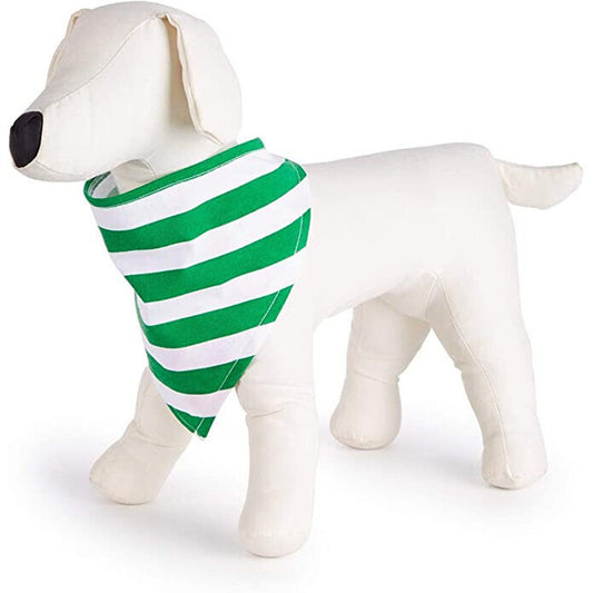 Family Pajamas Matching Holiday Stripe Pet Bandana Green S/M
