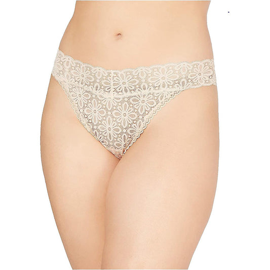 Jenni  Lace Thong Plus Underwear One Size Beige