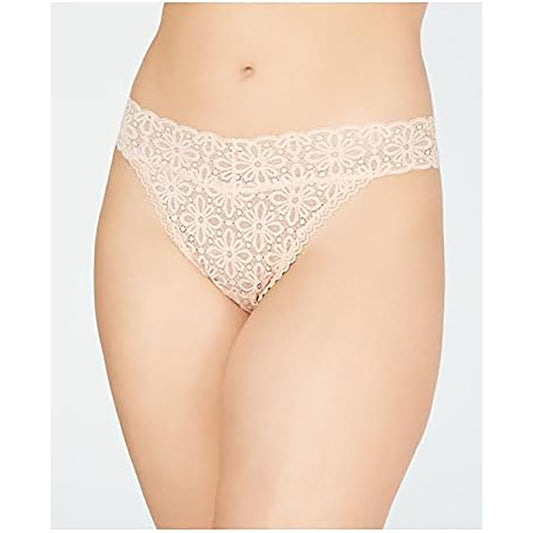 Jenni Womens Plus Sexy Underwear Thong Panty Pink O/S