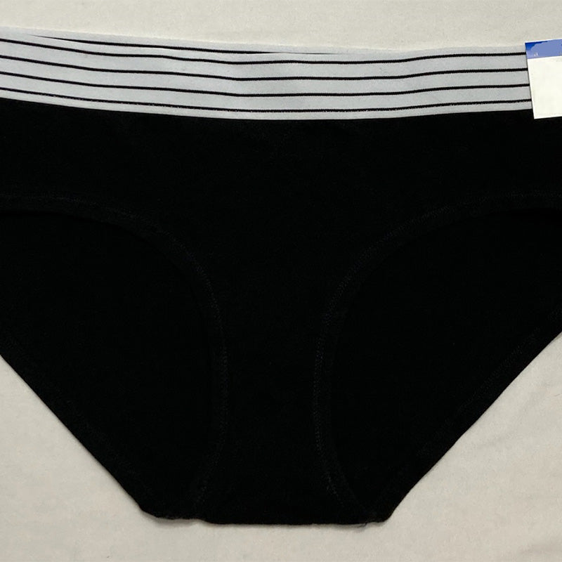 Jenni Elastic Waistband Cotton Hipster Underwear Black 2X