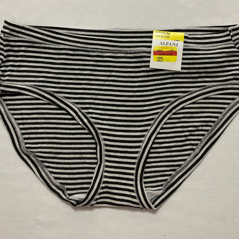 Alfani Ultra Soft Mix-and-Match Hipster underwear Charcoal Stripe M