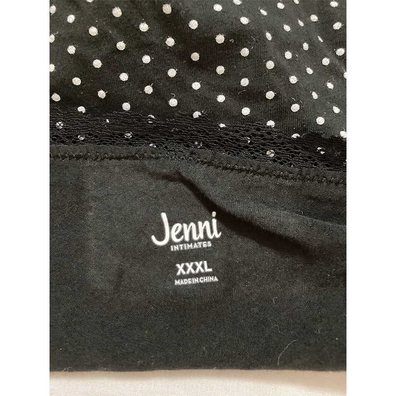 Jenni Lace Trim Hipster Underwear Black Dot 3XL