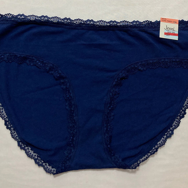 Jenni  Lace Trim Hipster Navy Sea 3XL