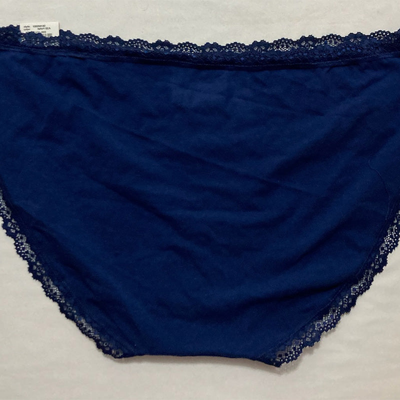 Jenni  Lace Trim Hipster Navy Sea 3XL