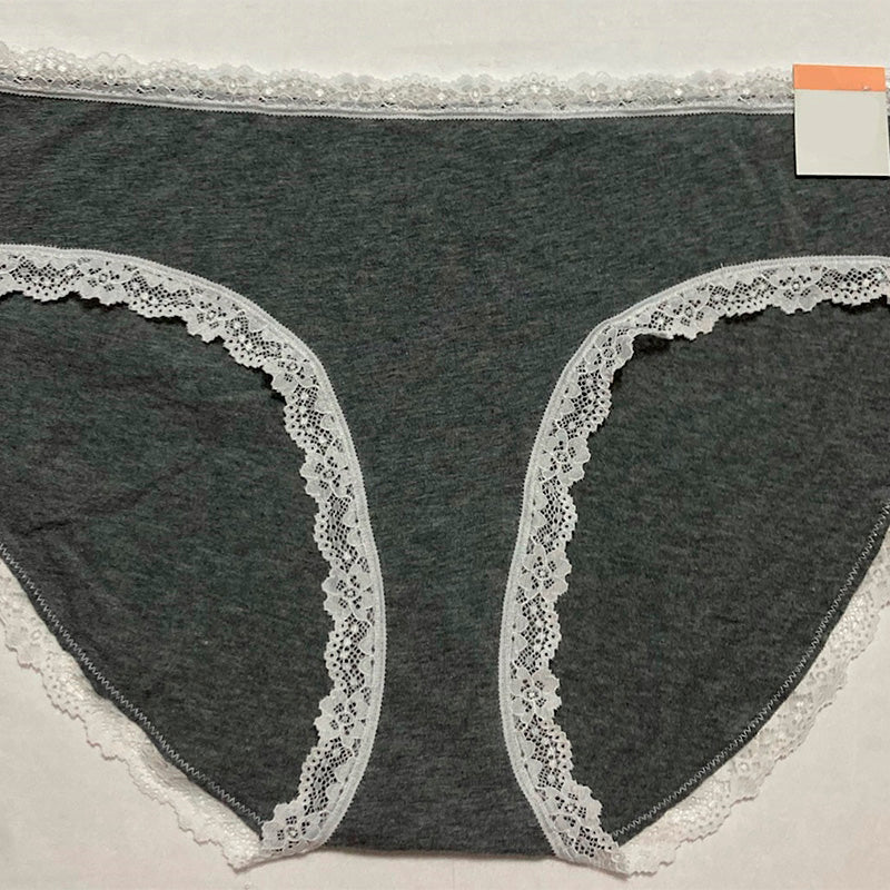 Jenni Lace Trim Hipster Underwear Grey 2XL