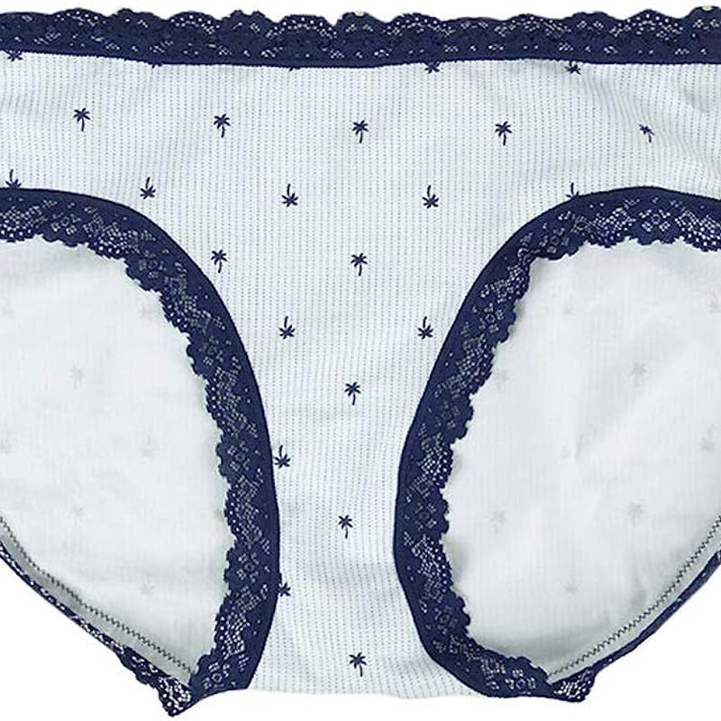 Jenni by Jennifer Moore Cotton Lace Trim Hipster Striped Palm XXXL