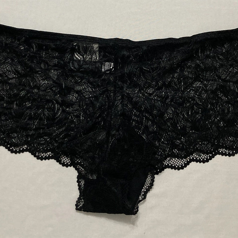 INC Plus Lace Boyshort Panty 1X Deep Black