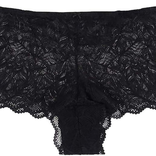 INC International Concepts Women's Plus Lace Boyshort Panty 1X Deep Black