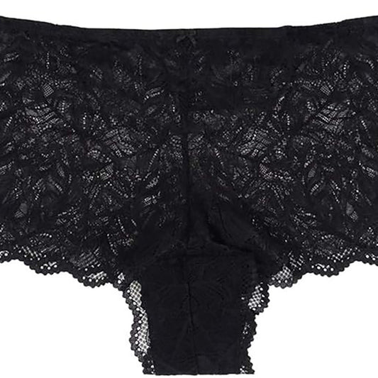 INC Plus Lace Boyshort Panty 1X Deep Black