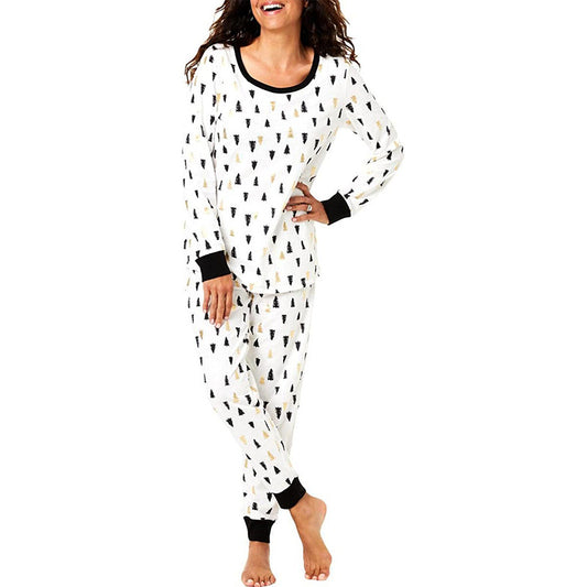 Family Pajamas Matching Tree-Print Pajamas Set Trees White S
