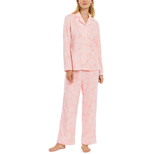 Charter Club Cozy Fleece Pajama Set Pink L