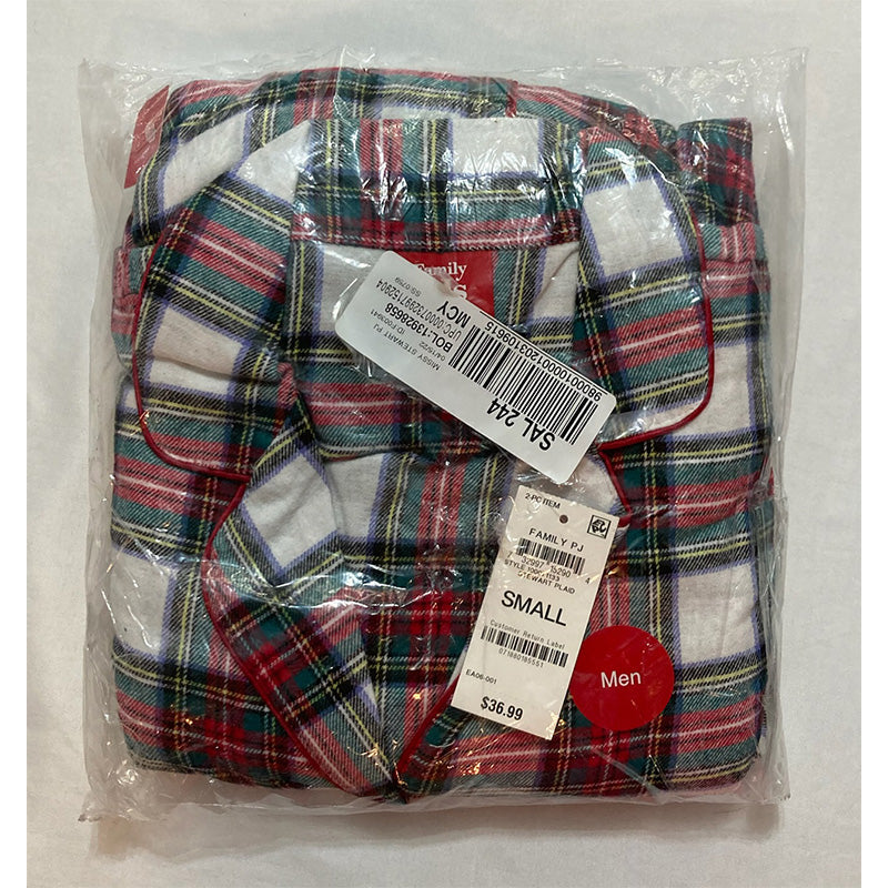 FAMILY PJs Elastic Band Plaid Long Sleeve Pajama Set Multicolor S