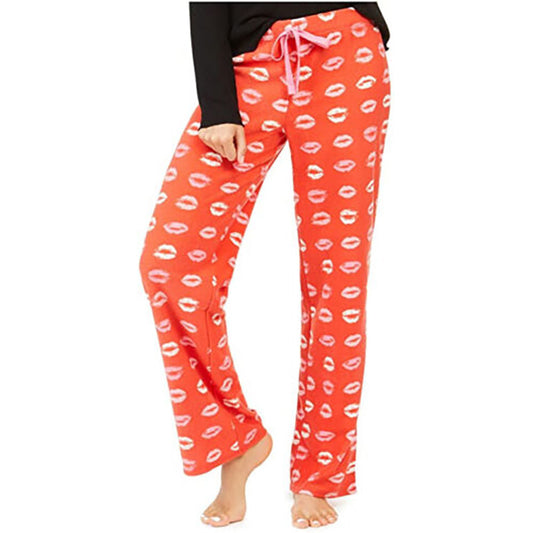 Jenni by Jennifer Moore Printed Fleece Only Pajama Pants Red Lipstick XL