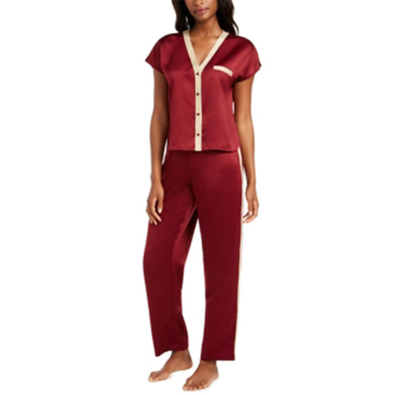 INC Metallic-Trim Pajama Set Cherry Pie  XL