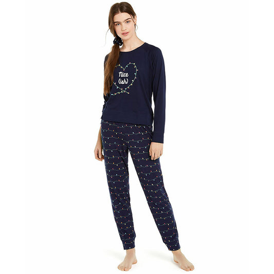 Jenni Printed Pajama Set Navy S