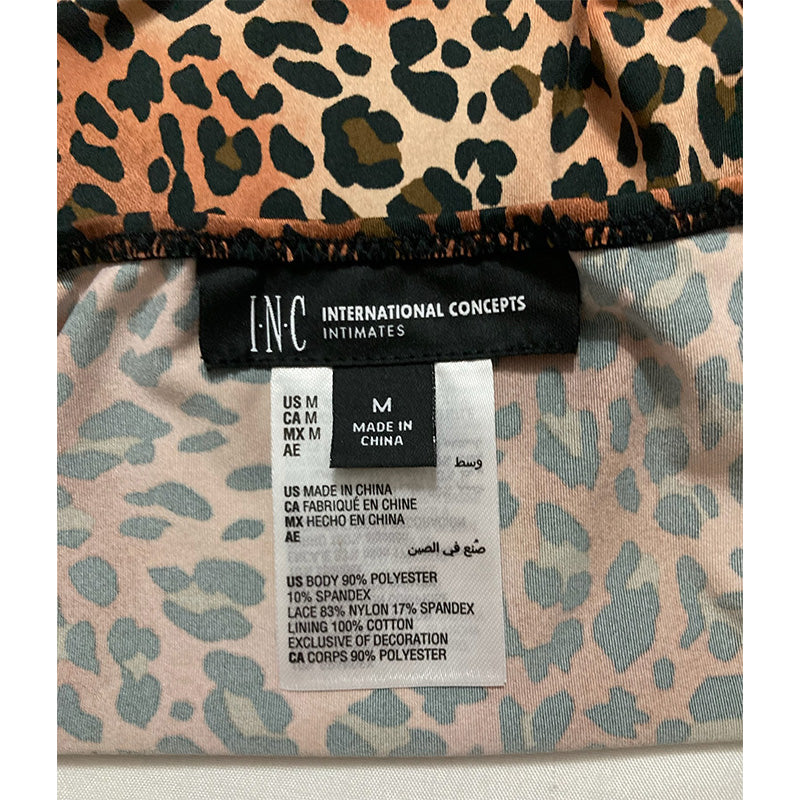 INC   Lace-Trim Leopard-Print Bikini Underwear M