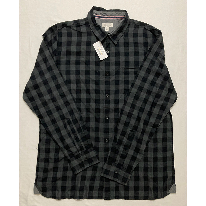 Sun + Stone Men's Rama Check Shirt Black XL