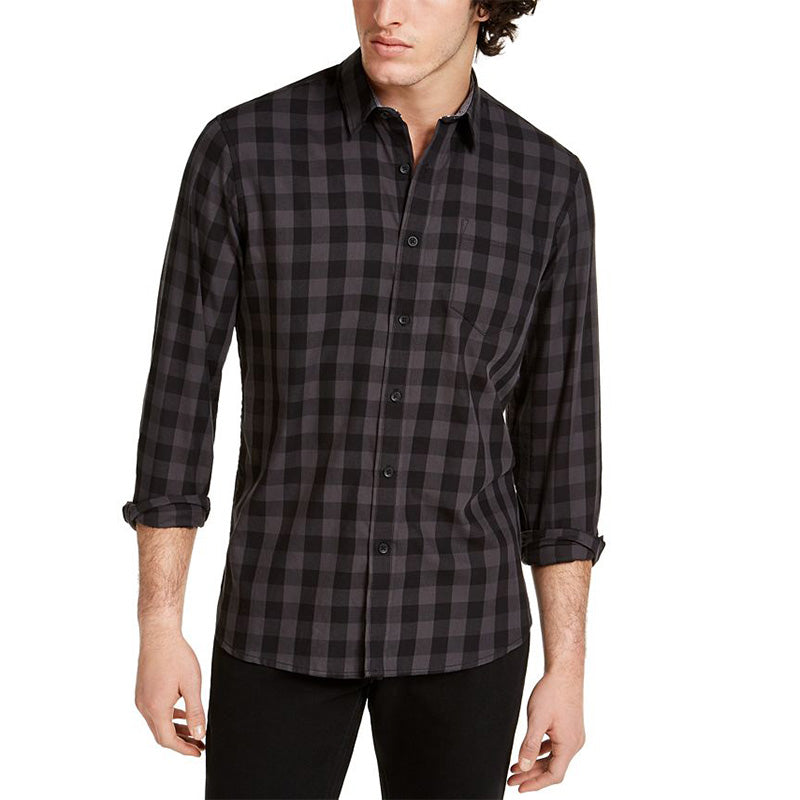 Sun + Stone Men's Rama Check Shirt Black XL
