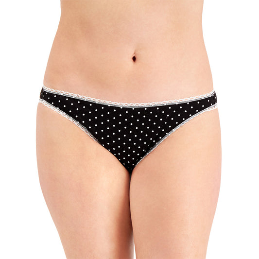 Charter Club Everyday Cotton Bikini Underwear Black Dot M