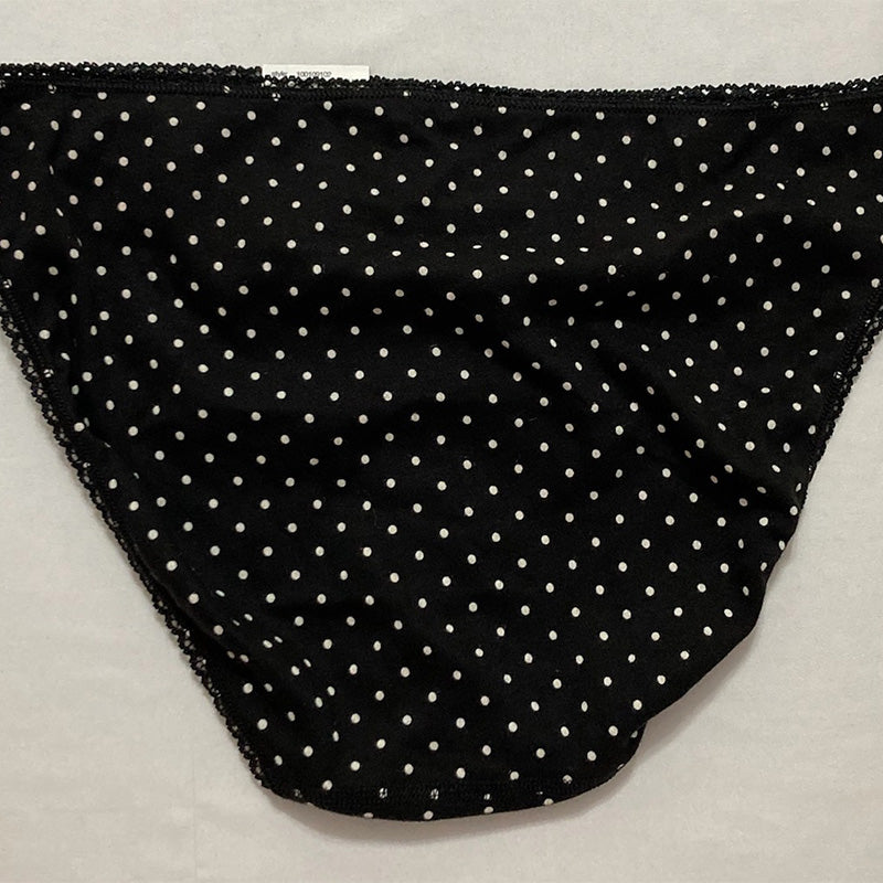 Charter Club Everyday Cotton Bikini Underwear Black Dot L