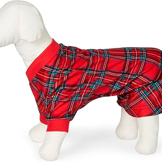 Family Pajamas Christmas Plaid Notched Collar Flannel Pajama Set Dog Brinkley Plaid S