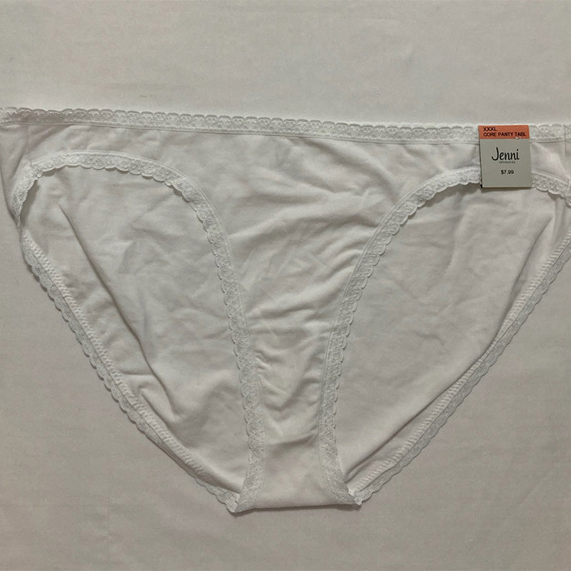Jenni Lace Trim Bikini Underwear White 3XL