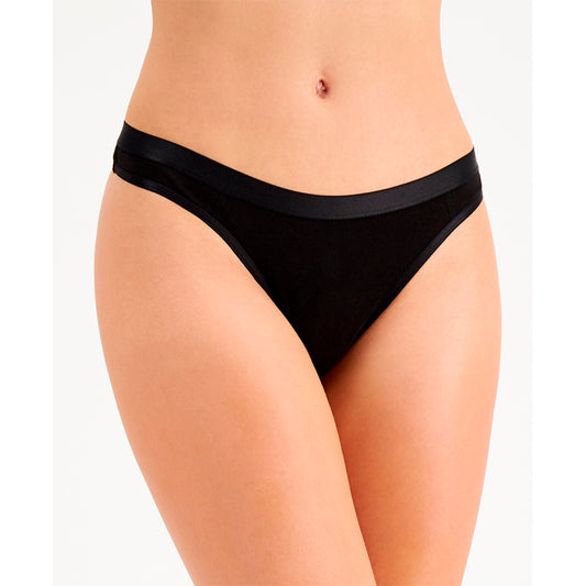 Jenni Lace-Trim Thong Black