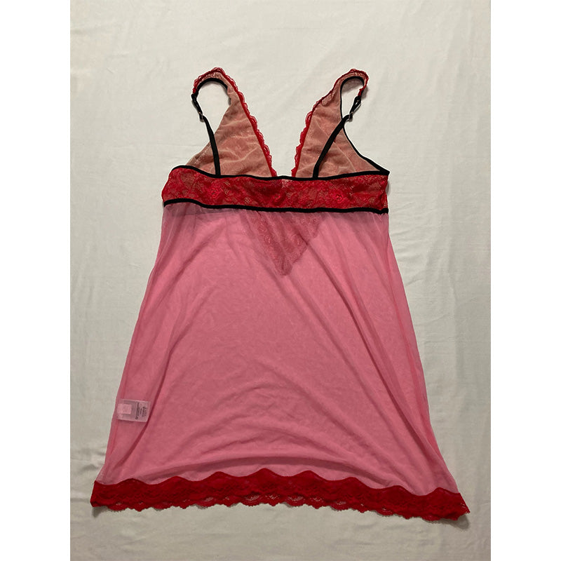 INC International Concepts Heavenly Soft Lace-Trimmed Knit Red XL