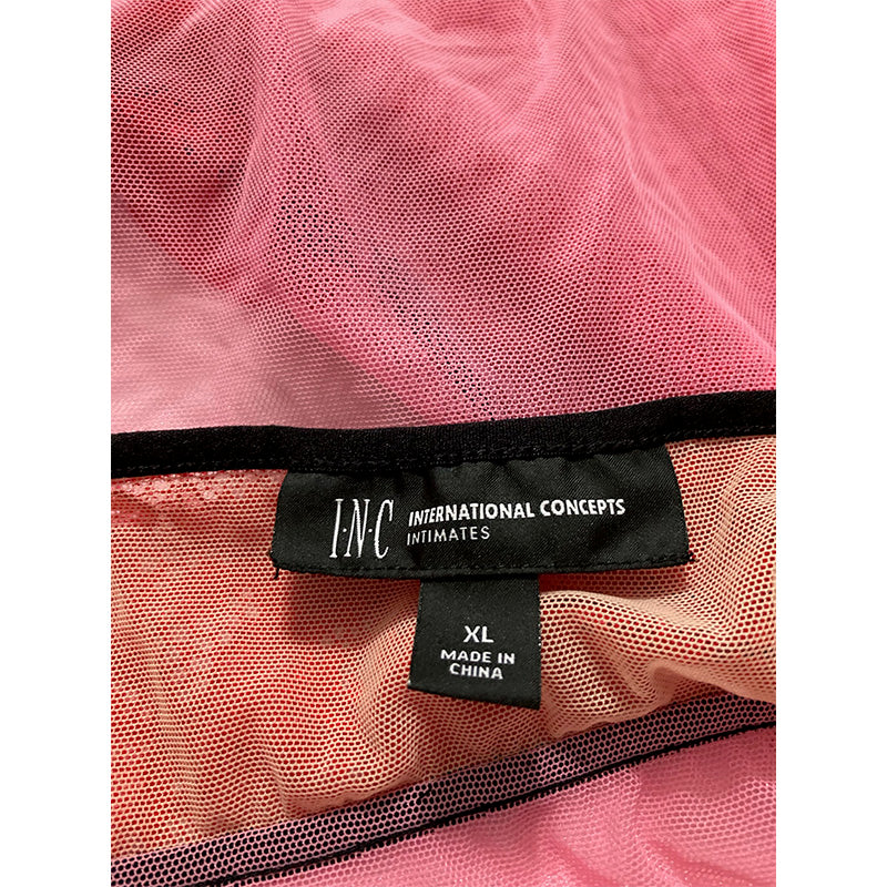 INC International Concepts Heavenly Soft Lace-Trimmed Knit Red XL