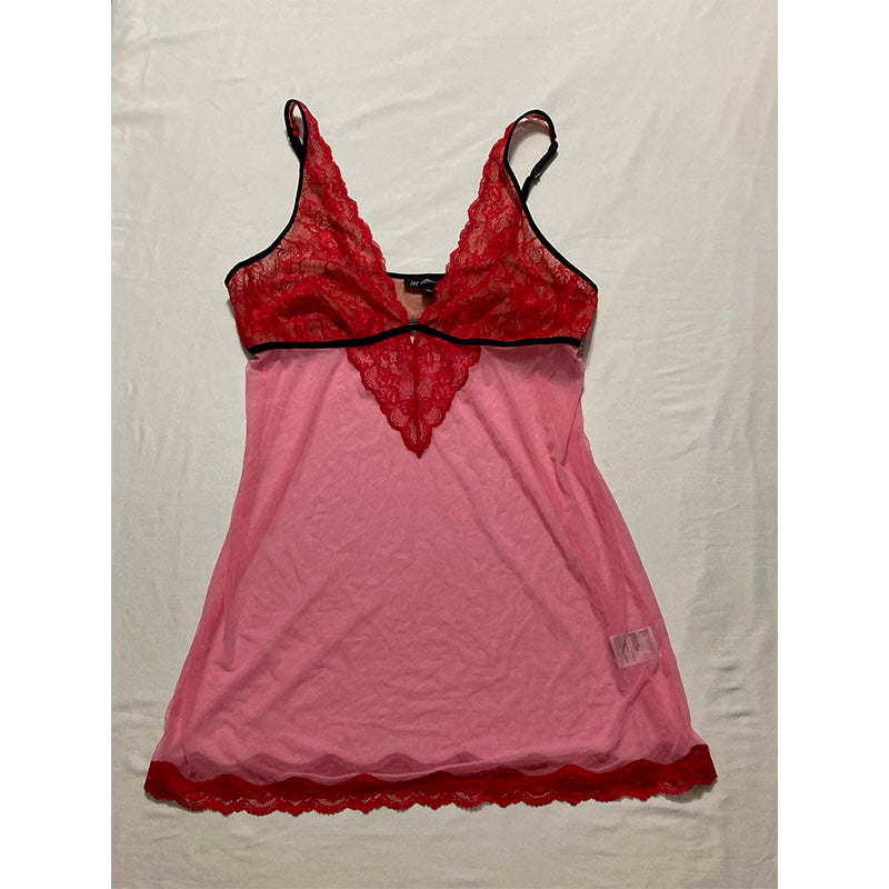 INC International Concepts Heavenly Soft Lace-Trimmed Knit Red XL