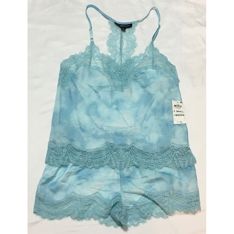 INC  Lace-Trim Sleep Set Blue XS