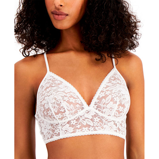 INC Intimates Floral Bralette Bra White L