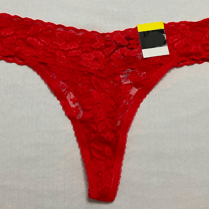 INC  Lace-Trim Thong Underwear Ski Patrol M