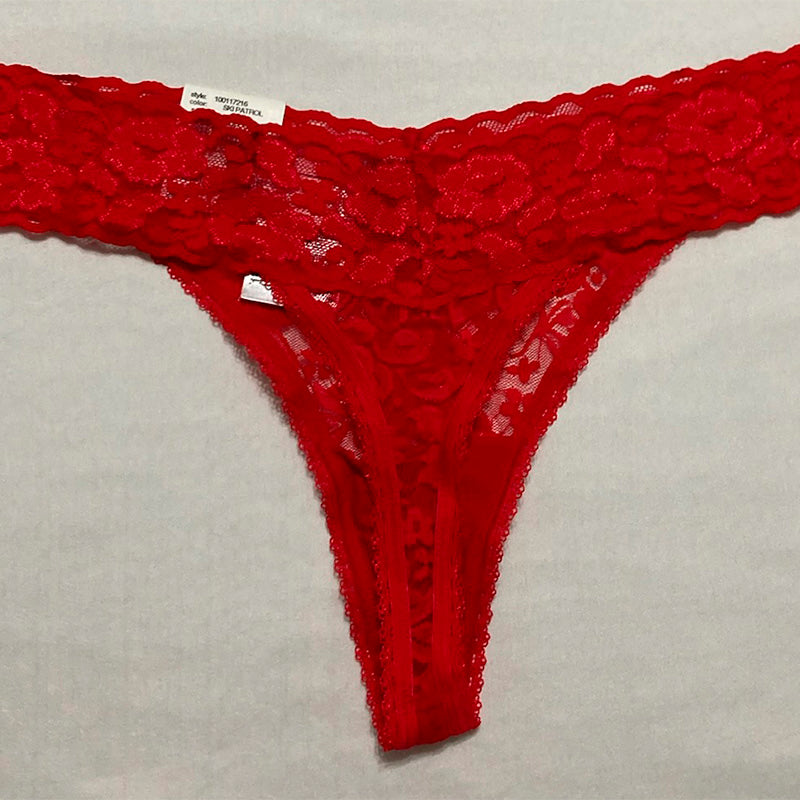 INC  Lace-Trim Thong Underwear Ski Patrol M