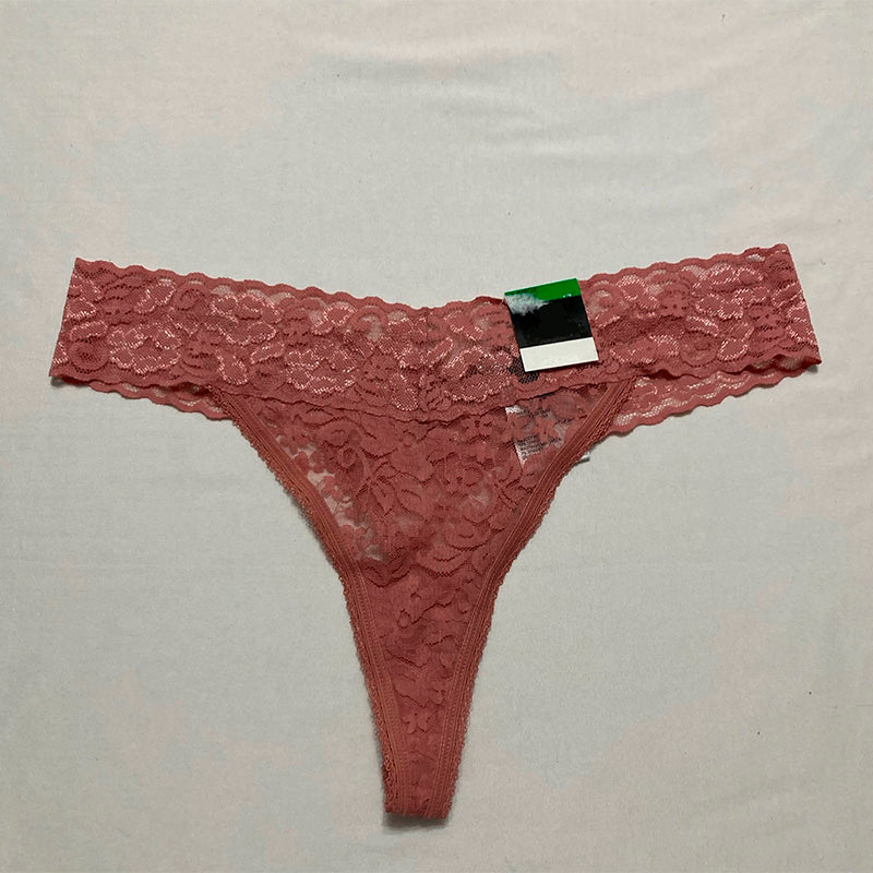 INC Lace-Trim Thong Underwear Ash Rose