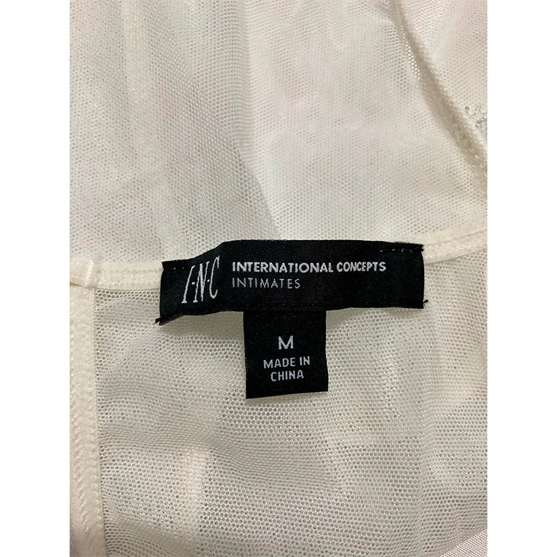 INC Lace High-Neck Bodysuit White M
