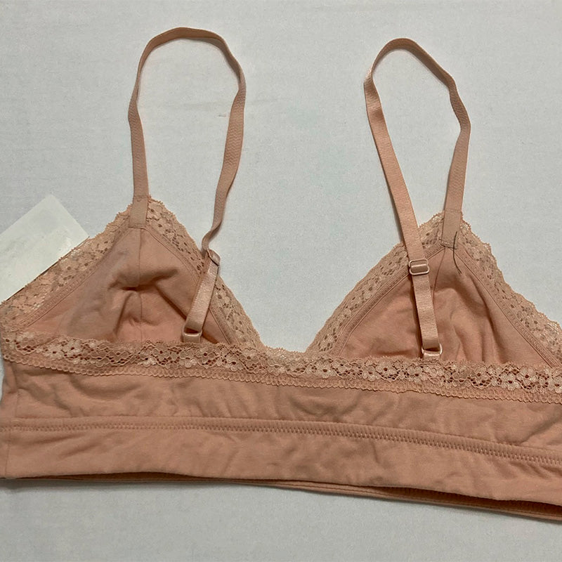 Jenni on Repeat Lace Bralette Wide Lace Nude  Size L