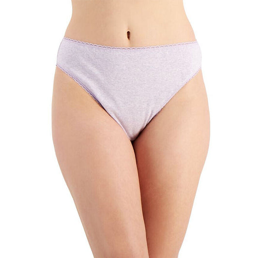 Charter Club Everyday Cotton High-Cut Brief Purple S