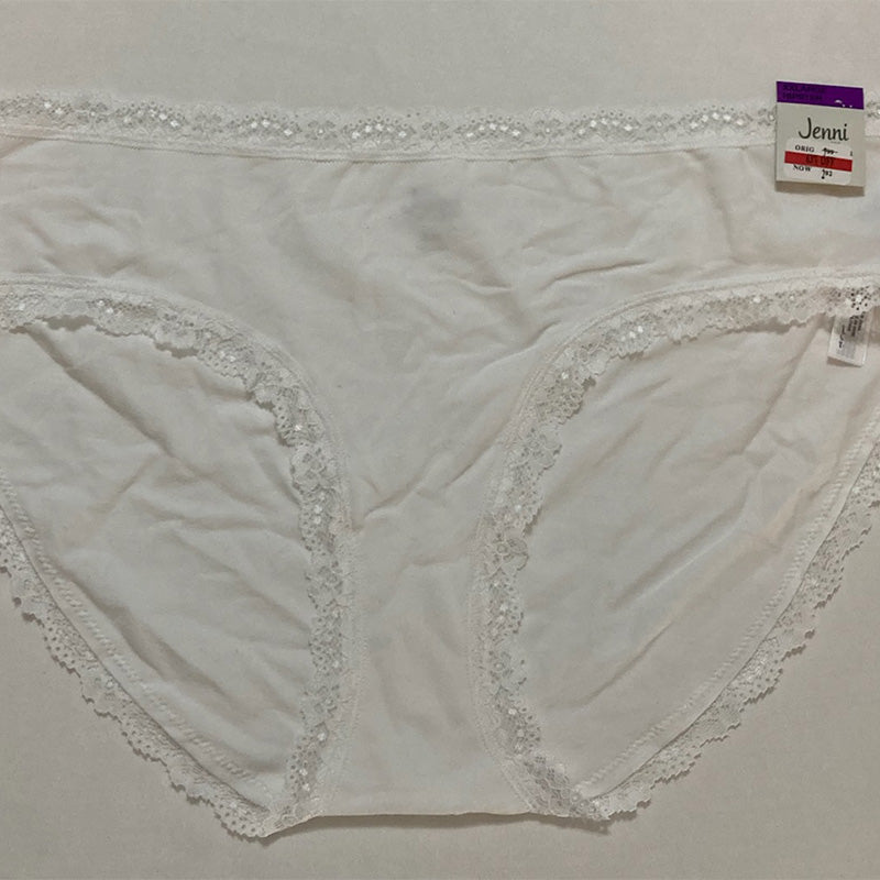 Jenni Lace Trim Hipster Underwear Bright White 2XL