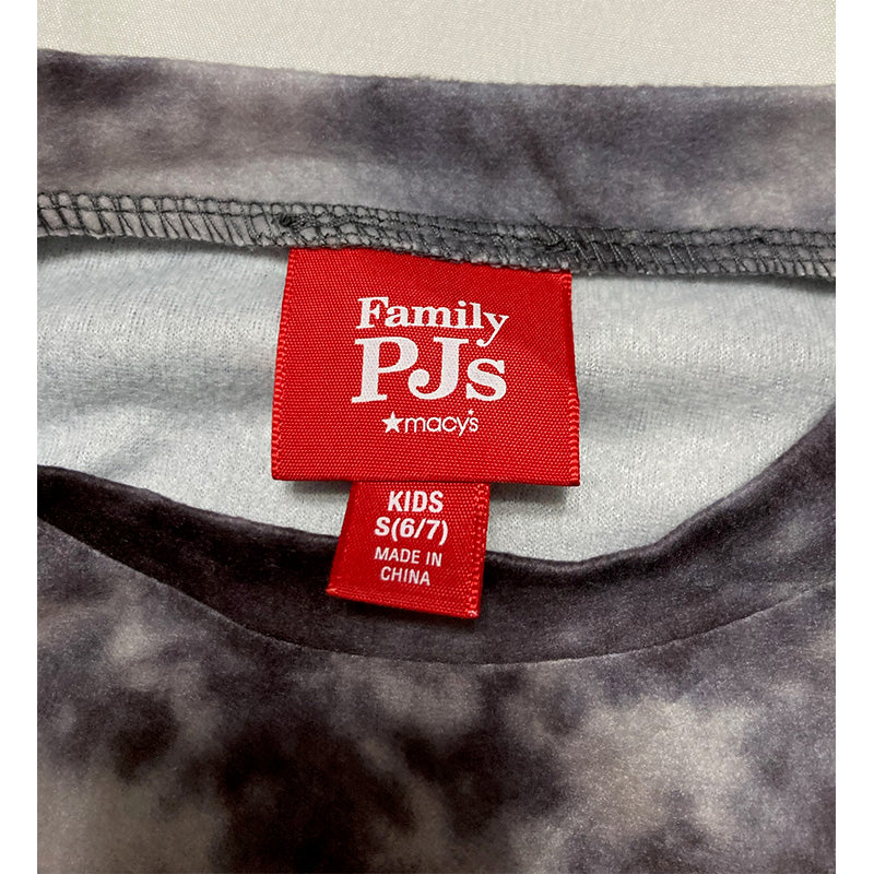 Family Pajamas Matching Toddler Tie-Dyed Pajama Set Grey Kids S