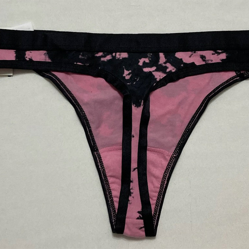Jenni Women's Thong Pink Tiedye L
